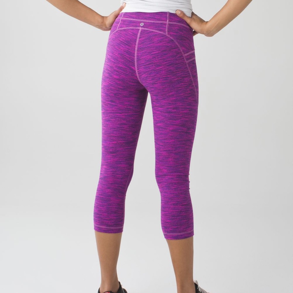 Pink and Purple Lululemon Cropped Leggings